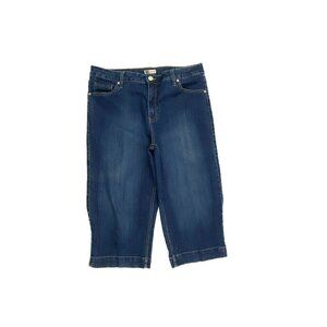 Faded Glory‎ Capri Women's size 16 Dark Wash Blue Denim jeans